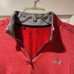Under Armour Red Heather Golf Half-Zip Pullover